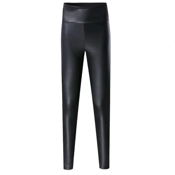 NWOT Buttery Soft Faux Leather High Waisted Leggings Pants - Picture 1 of 11